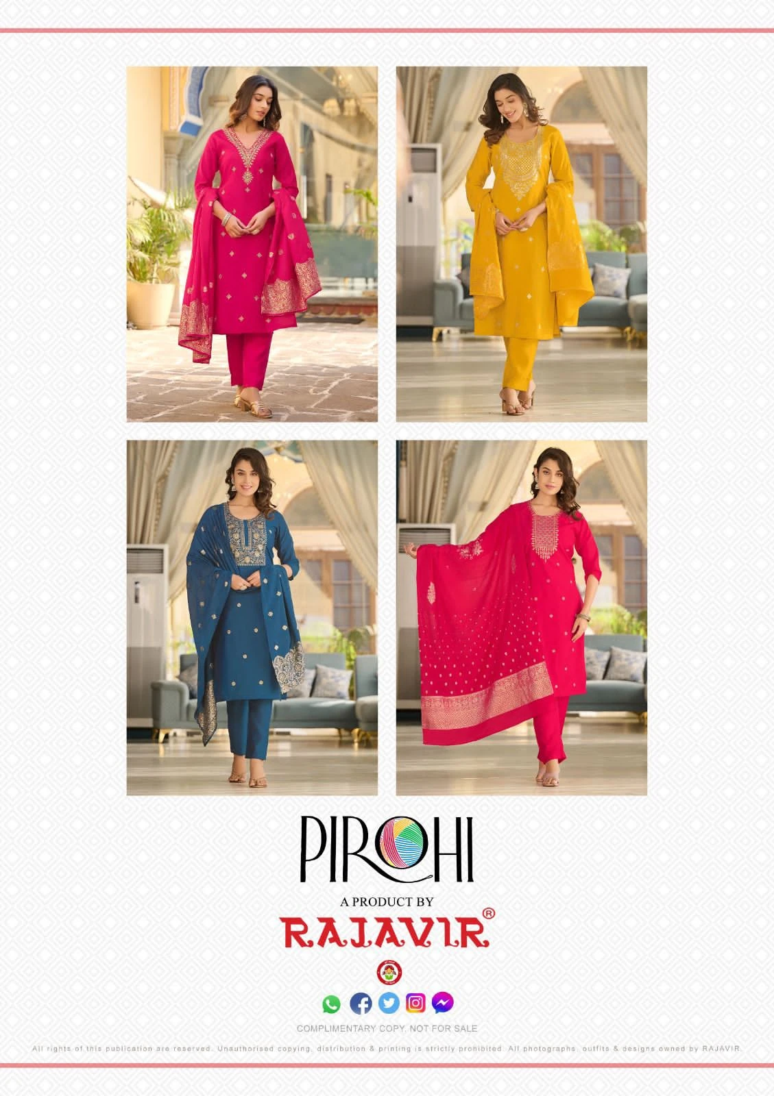 Pirohi Kalhaar Vol 3 Roman Silk Wholesale Readymade Salwar Suit Catalog — Wholesale Readymade Suit, MPA wholesale from Surat — view 5